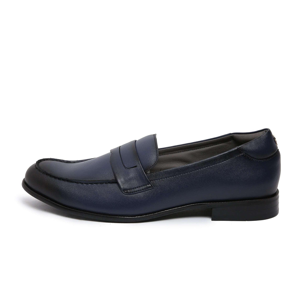 MARCEL - MIDNIGHT BLUE DUAL TONE PENNY SLIP-ON - By Lusso