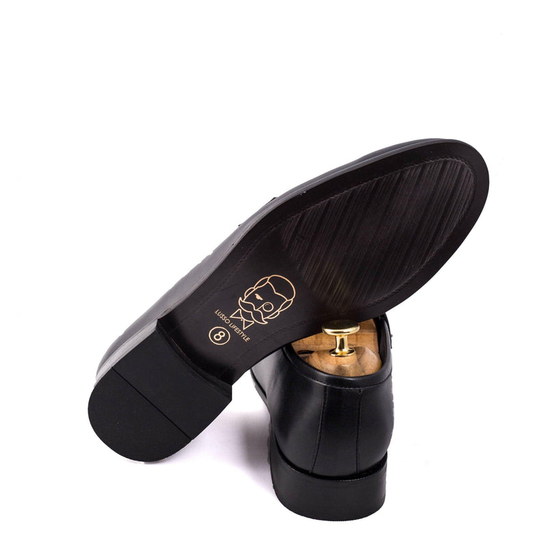 MATTHEW | BLACK HORSEBIT SLIP-ON - By Lusso