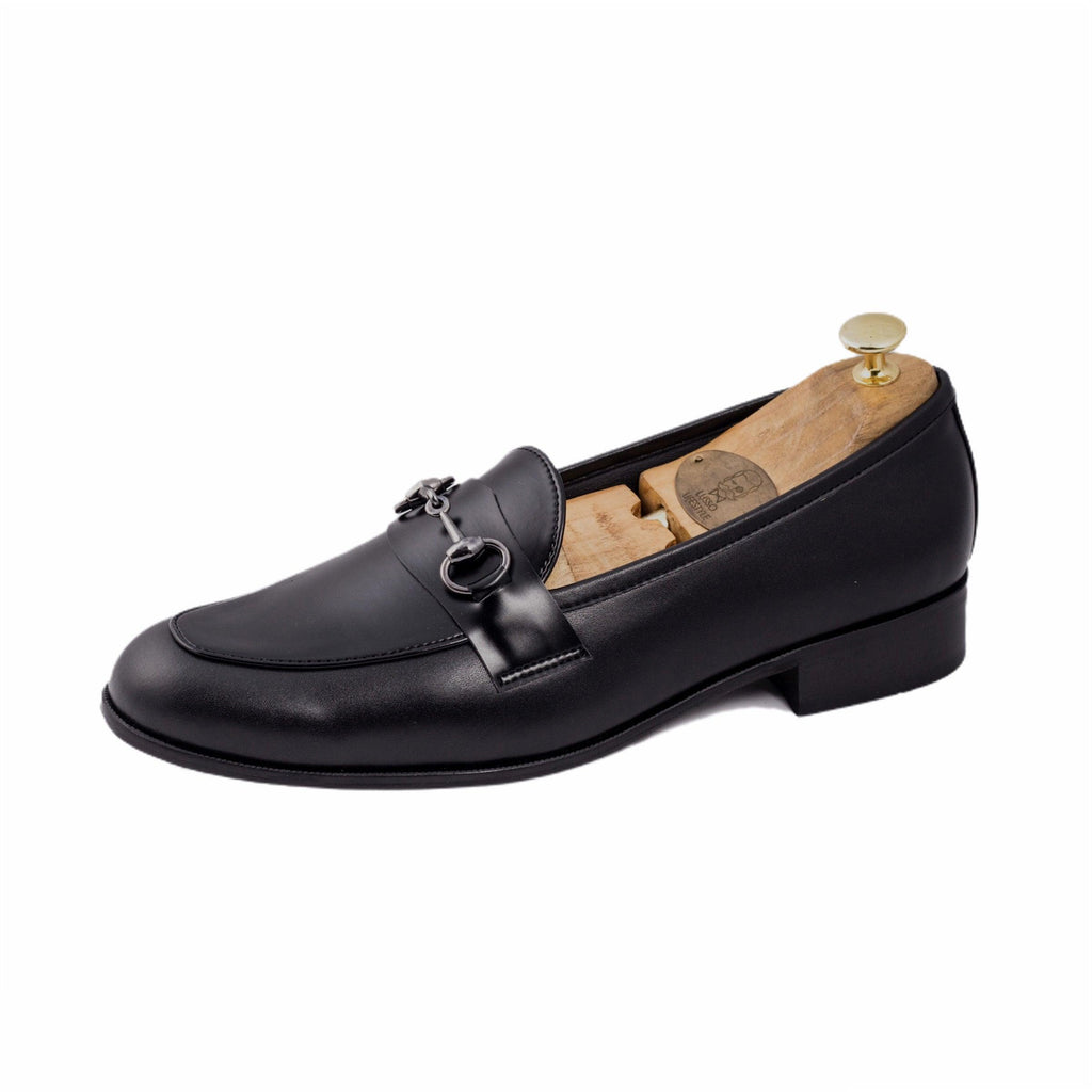 MATTHEW | BLACK HORSEBIT SLIP-ON - By Lusso