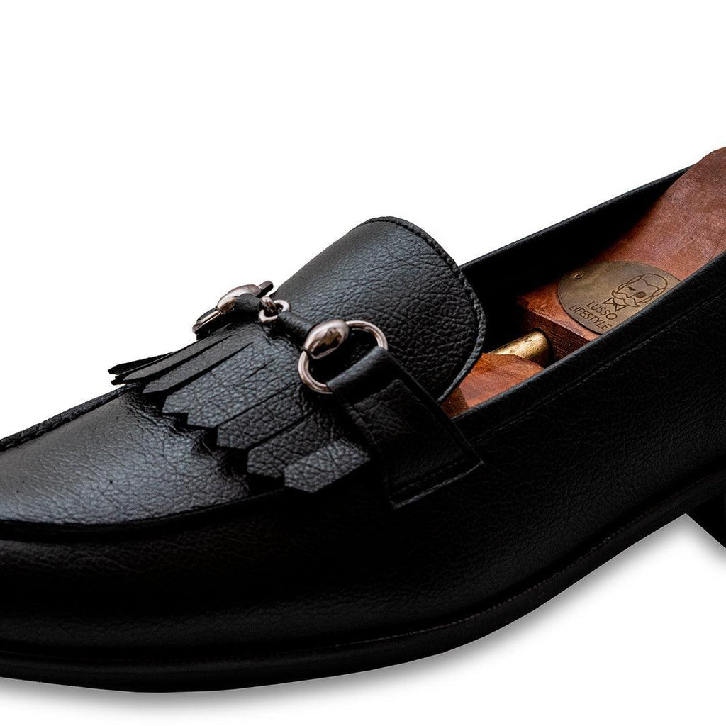 MONTLE - BLACK HORSEBIT SLIP-ON - By Lusso