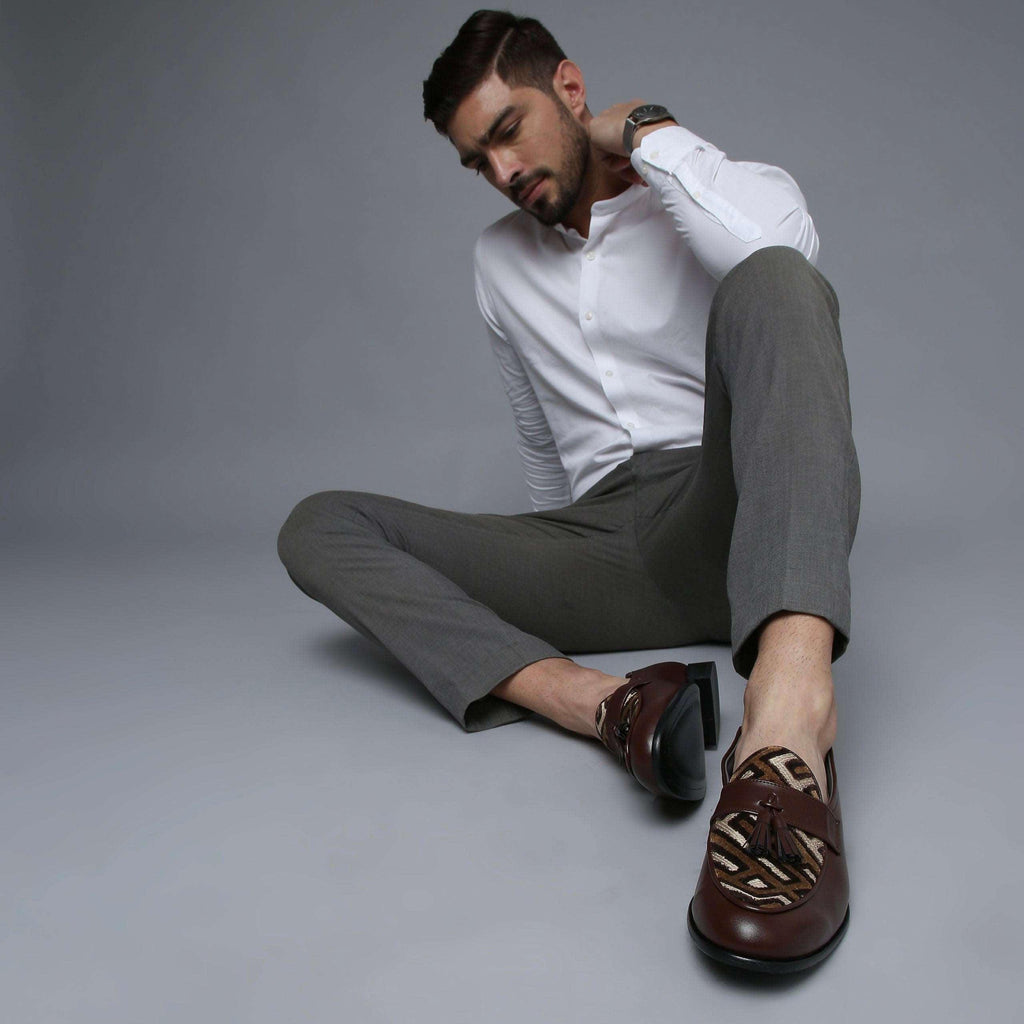 MUSK | DARK TAN TASSEL SLIP-ON - By Lusso