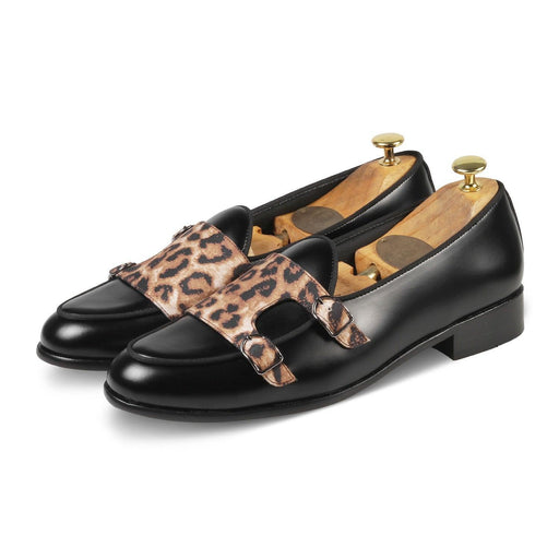 PANTHERA - BLACK LEOPARD DOUBLE MONK - By Lusso