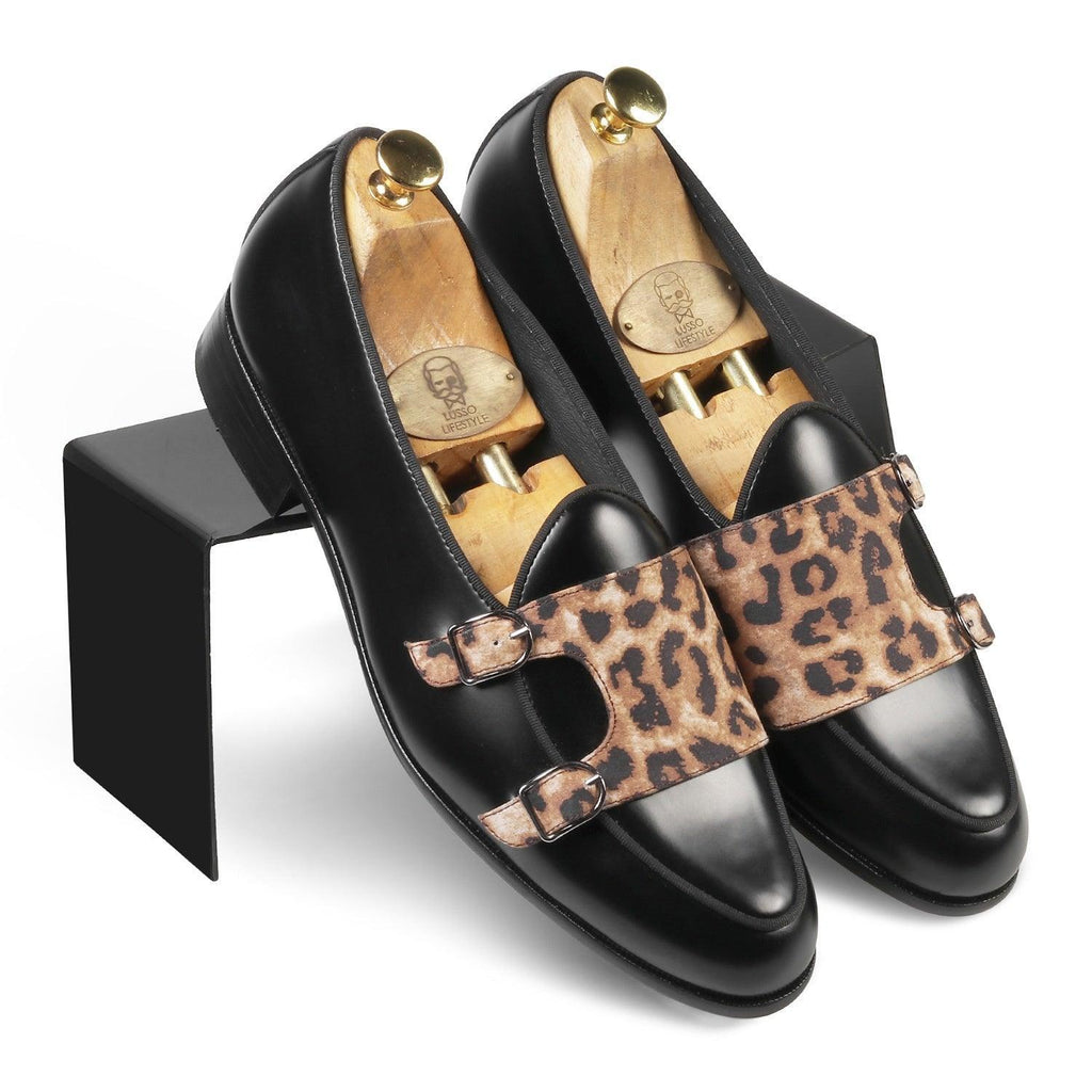 PANTHERA - BLACK LEOPARD DOUBLE MONK - By Lusso