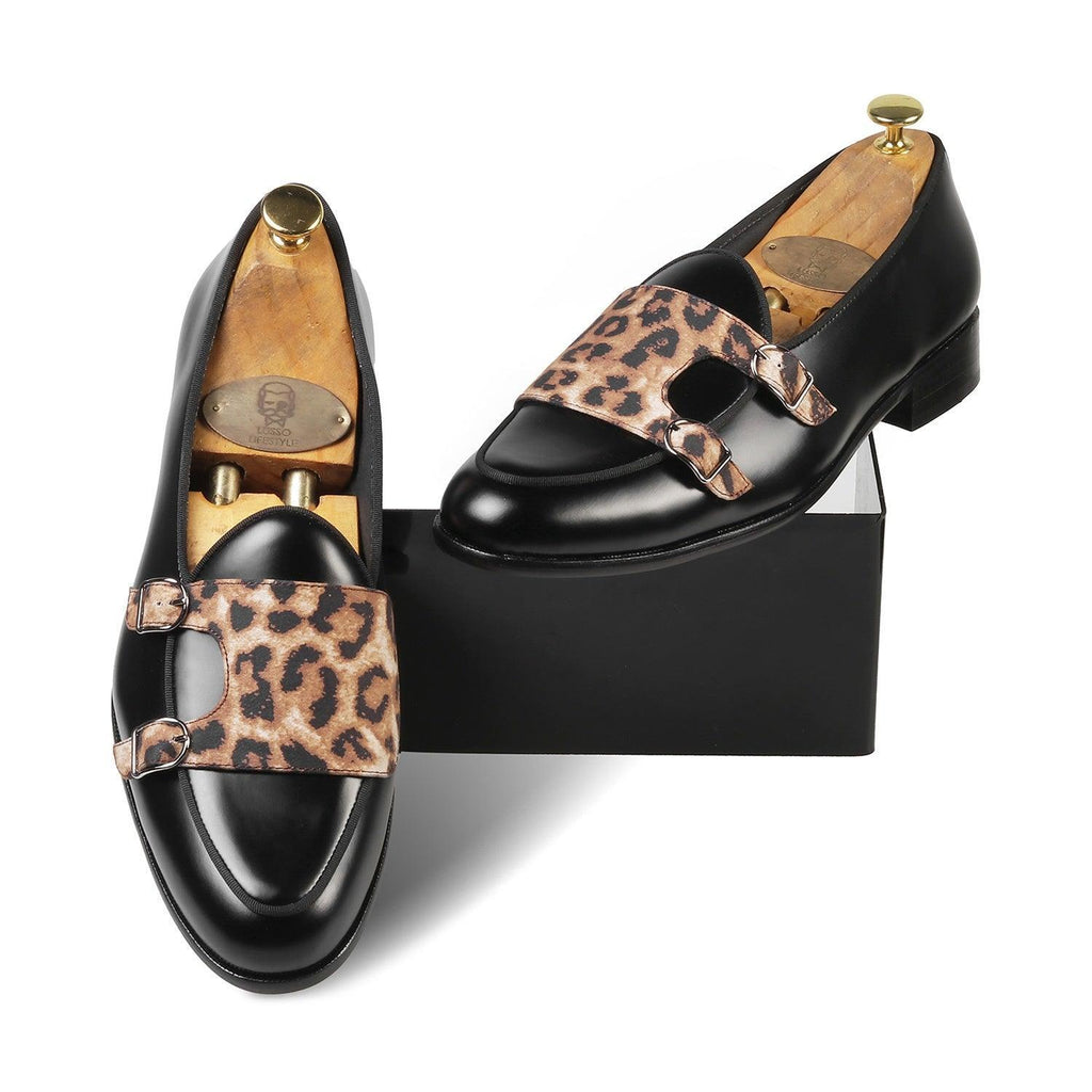 PANTHERA - BLACK LEOPARD DOUBLE MONK - By Lusso