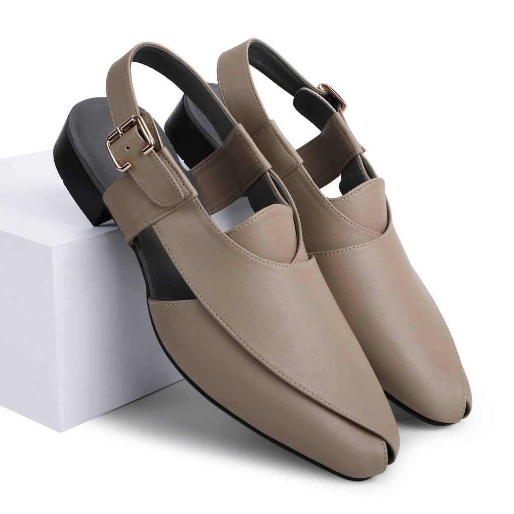 Peshawar | Moroccan Beige Pathani Sandal - By Lusso