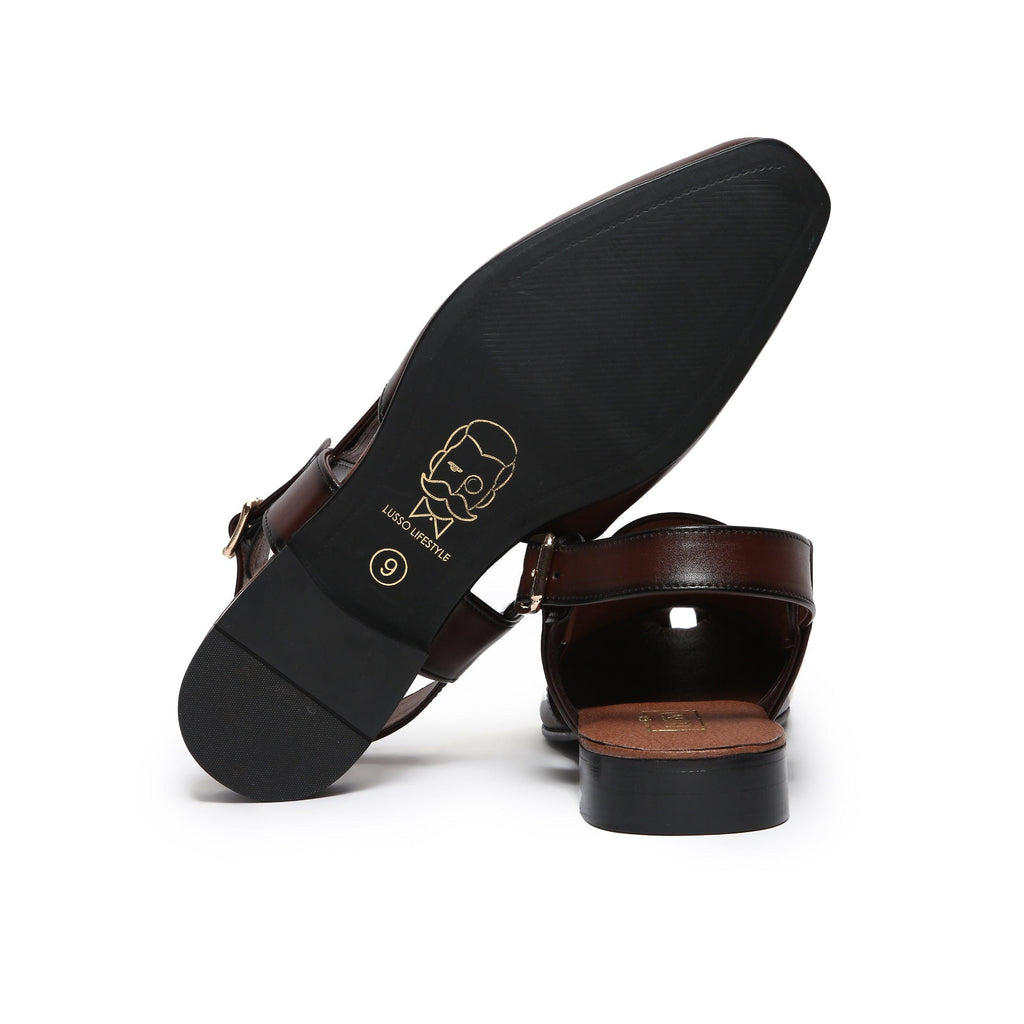 Peshawar | Tan Pathani Sandal - By Lusso
