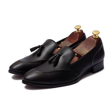 PINO | BLACK TASSEL SLIP-ON - By Lusso