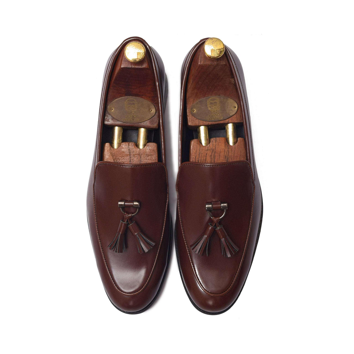 RHINO | TAN METAL TASSEL SLIP-ON - By Lusso