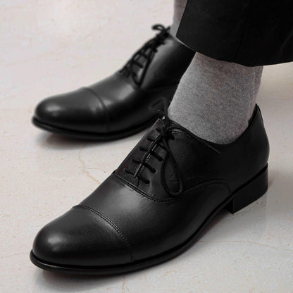 RHODES | BLACK OXFORD LACE UP - By Lusso