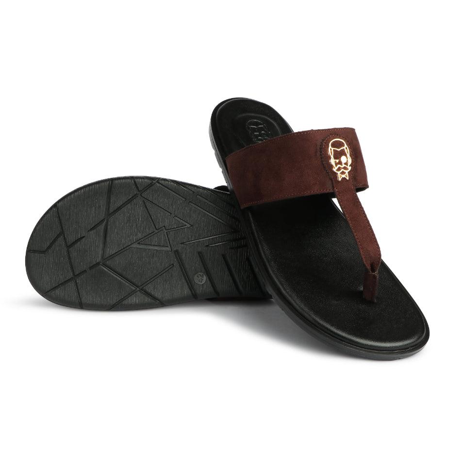 Soho - Brown Suede Signature Slippers - By Lusso
