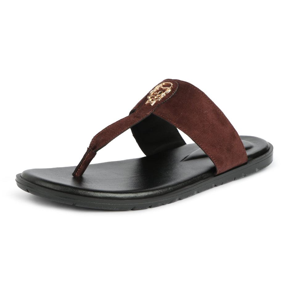 Soho - Brown Suede Signature Slippers - By Lusso