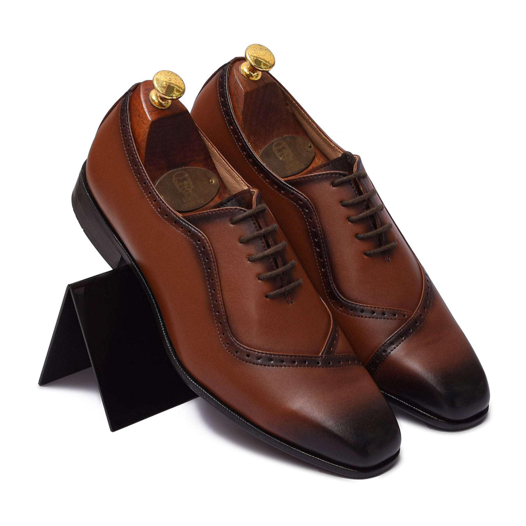 STALIN | TAN SQUARE TOE LACE UP - By Lusso