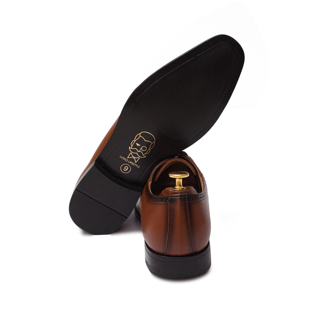 STALIN | TAN SQUARE TOE LACE UP - By Lusso