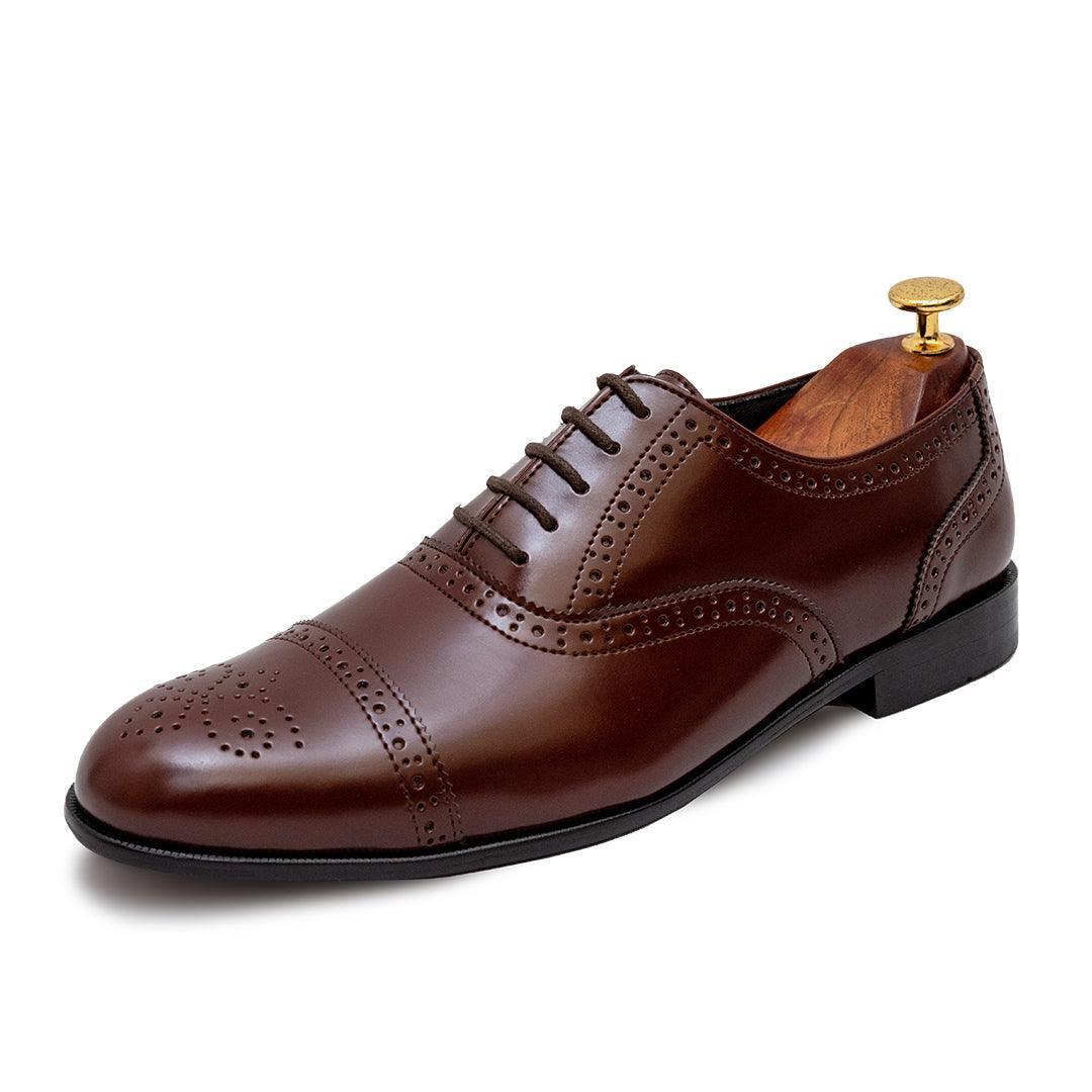 TERRY- BROWN BROGUE LACE UP - By Lusso