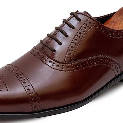 TERRY- BROWN BROGUE LACE UP - By Lusso