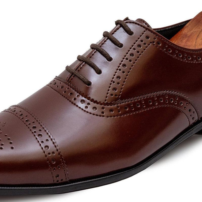 TERRY- BROWN BROGUE LACE UP - By Lusso