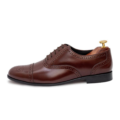 TERRY- BROWN BROGUE LACE UP - By Lusso