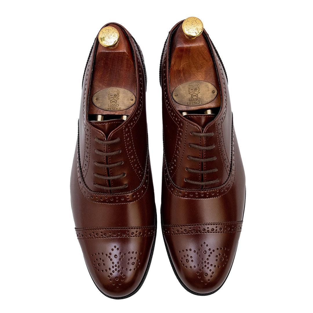 TERRY- BROWN BROGUE LACE UP - By Lusso