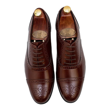 TERRY- BROWN BROGUE LACE UP - By Lusso